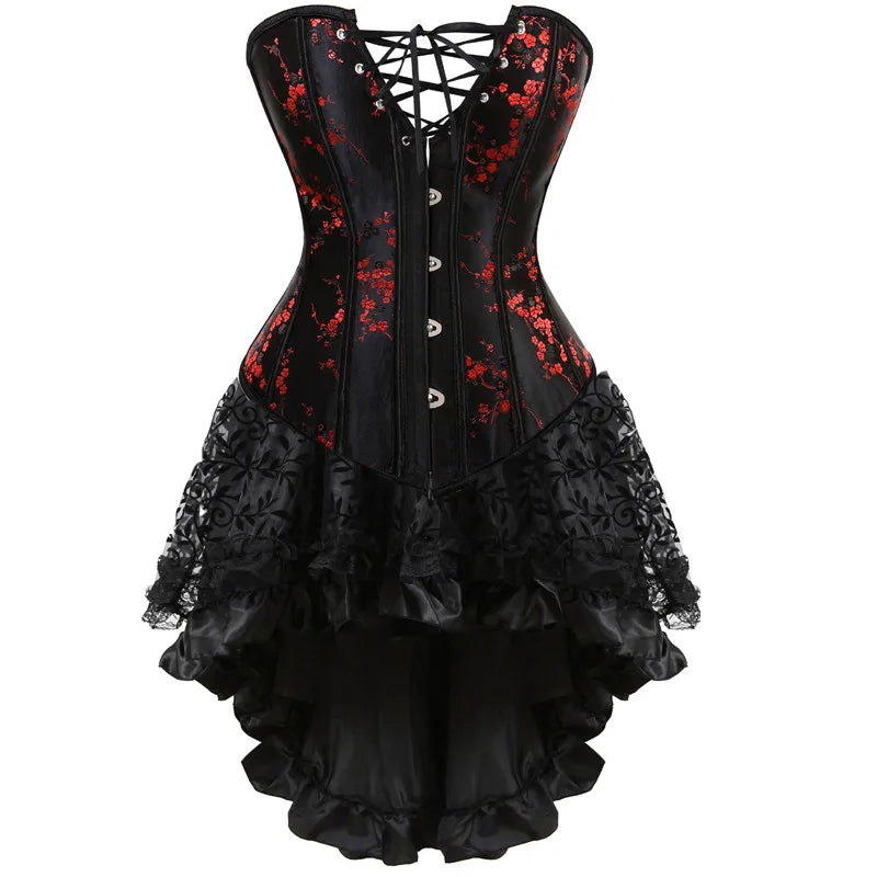 Burlesque Corset & Skirt Set | Overbust | Lace-Up