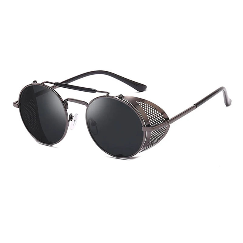 Steampunk Round Sunglasses | Side Shield | UV400