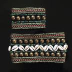Tribal Belly Dance Arm & Wrist Set | Bronze Beads & Conch