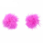Faux Feather Pom-Pom Pasties | Fluffy Nipple Covers