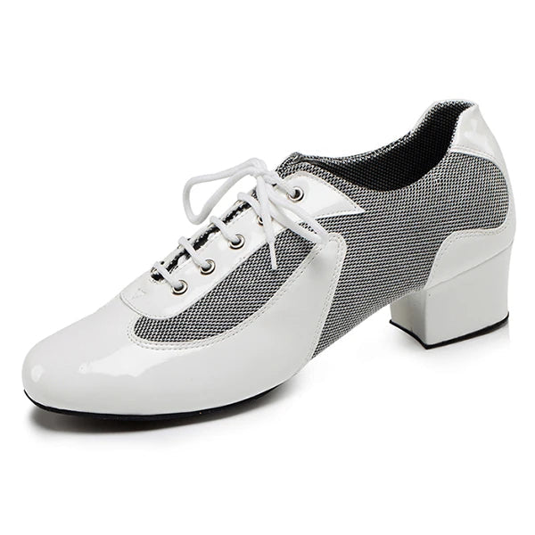 Men's Latin & Ballroom Dance Shoes | Black, White, Red