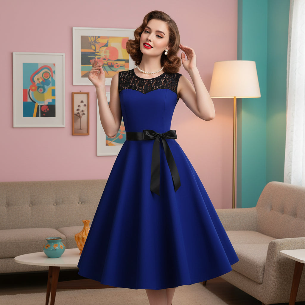 Vintage Lace Swing Dress | 1950s A-Line | S-XXL