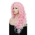 Pink Ombre Lace Front Wig | Long Curly Synthetic | 26 Inches