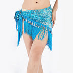 Belly Dance Triangle Hip Scarf | Coin & Sequin Fringe Belt