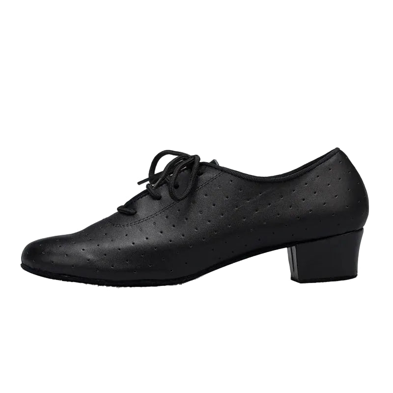 Leather Latin Dance Shoes | Closed Toe | Lace-Up Heel