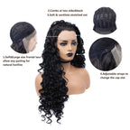 Long Curly Lace Front Wig | 26 Inch | Black & Platinum
