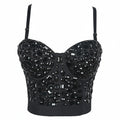 Gem Rhinestone Bustier | Gothic Corset Top | Black & Silver