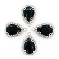 Black Teardrop Sew-On Rhinestones — Glass Crystal Flatback (10pcs)