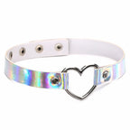 Holographic Heart Choker | Punk Collar | Rave Festival