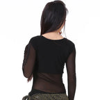 Mesh Dance Top | V-Neck | Long Sleeve
