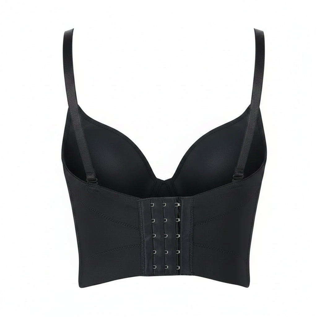 Gem Rhinestone Bustier | Gothic Corset Top | Black & Silver