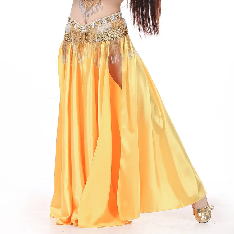 Belly Dance Skirt | Satin Double Slit