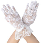 Sheer Lace Wrist Gloves | Floral | 2 Lengths | 10+ Colors