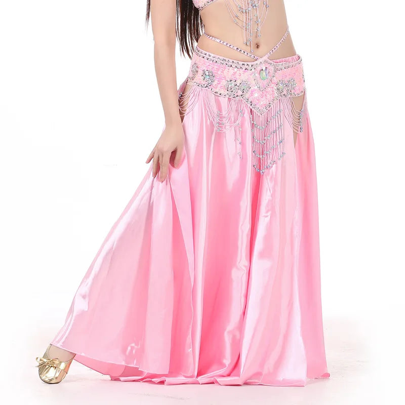 Belly Dance Skirt | Satin Double Slit