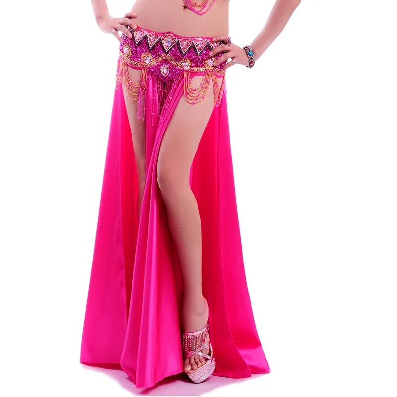 Belly Dance Skirt | Satin Double Slit