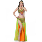 Beaded Belly Dance Costume Set | Bra, Belt & Skirt | 3-Piece