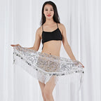 Belly Dance Triangle Hip Scarf | Coin & Sequin Fringe Belt