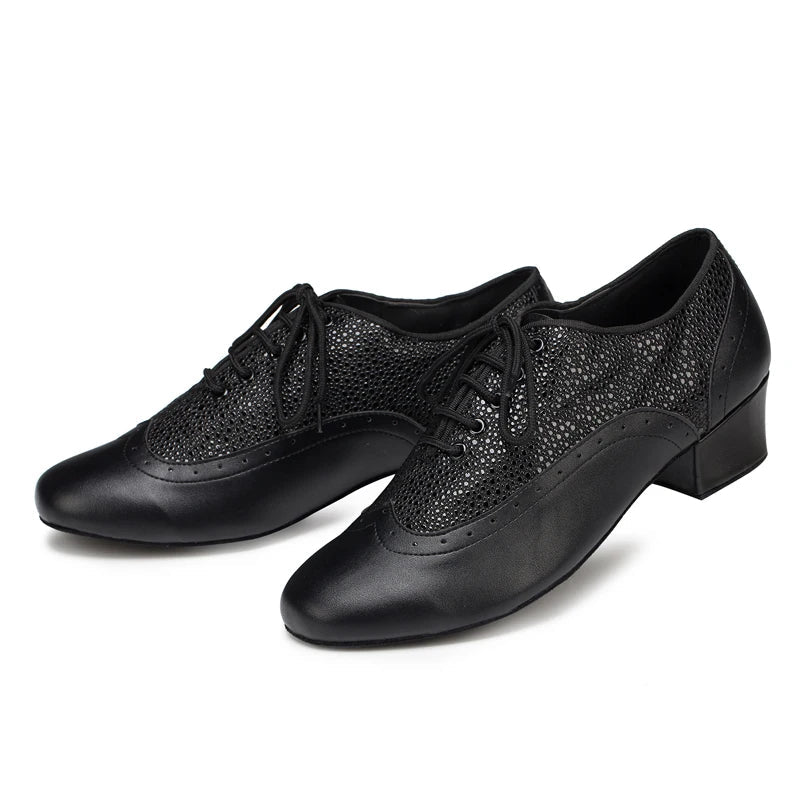 Men's Ballroom Latin Dance Shoes | Leather | Block Heel