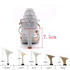 Latin Rhinestone Dance Heels | Ballroom Salsa | 6–10cm