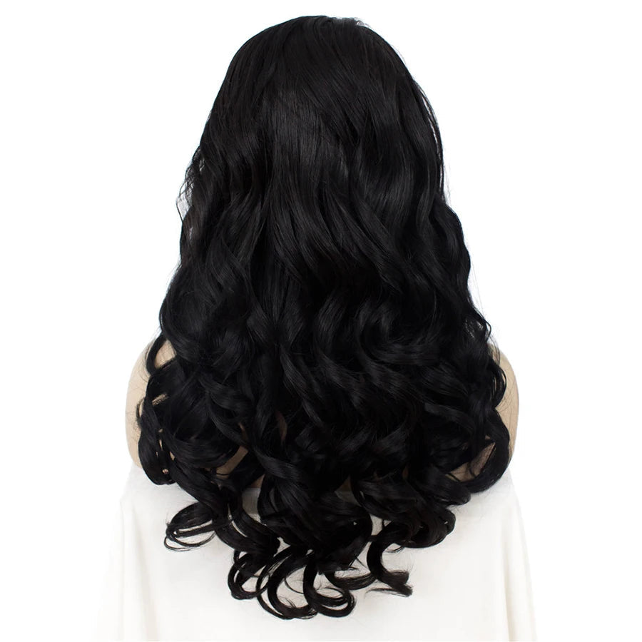 24" Dark Brown Natural Wavy Lace Front Wig – Stage Ready