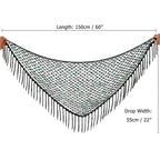 Sequin Belly Dance Hip Scarf - Shimmering Crochet Tassel Belt for Performance