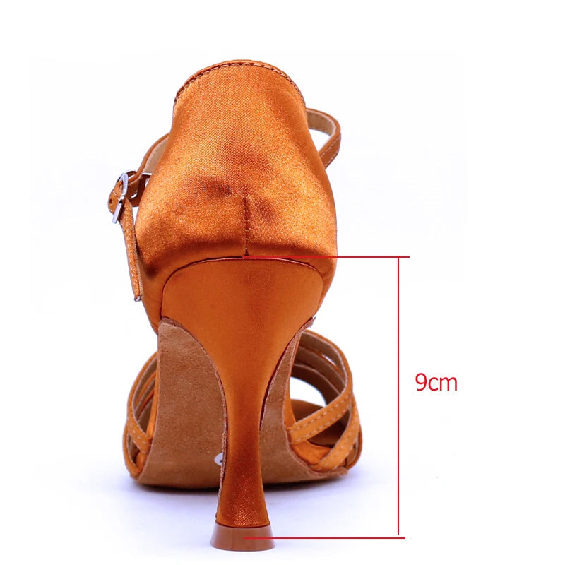 Latin Dance T-Strap Sandal | Satin | 6–10cm Heel