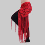 Lace Triangle Hip Scarf with Fringe - Belly Dance Belt