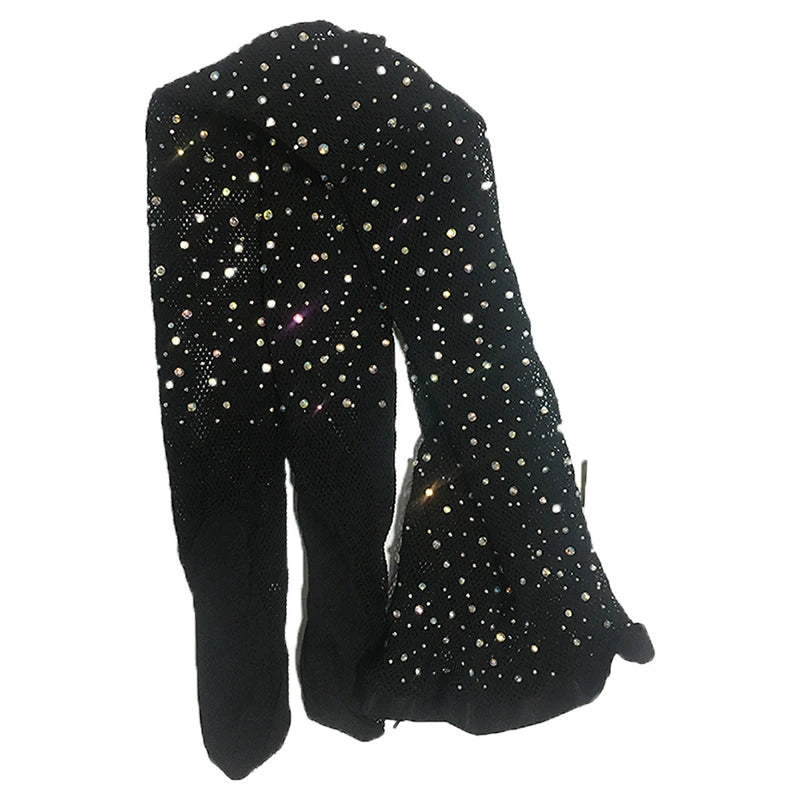 Rhinestone Fishnet Dance Tights — Ballroom & Latin Performance Stockings