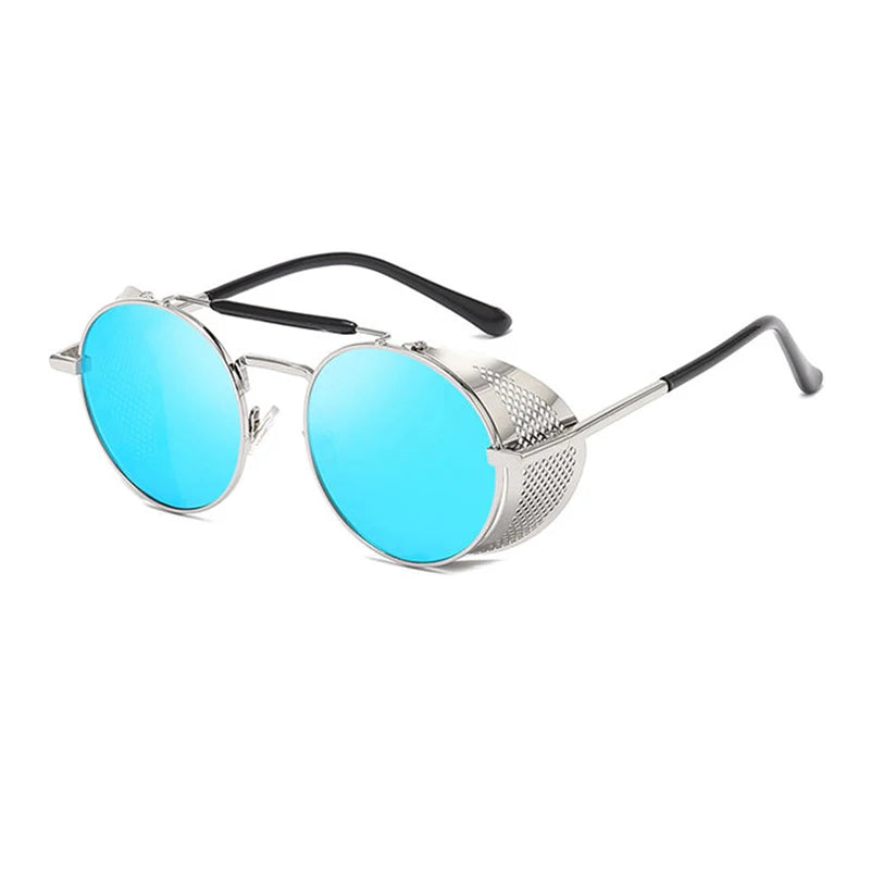 Steampunk Round Sunglasses | Side Shield | UV400