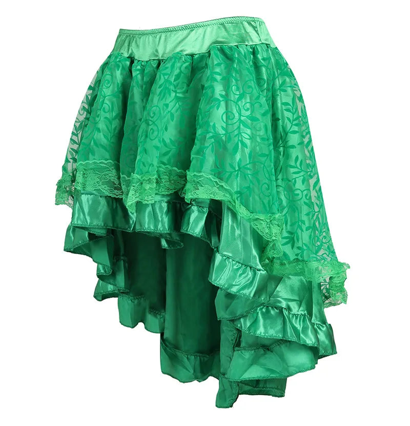 Victorian High-Low Lace Skirt | Burlesque & Gothic | Multilayer Ruffle
