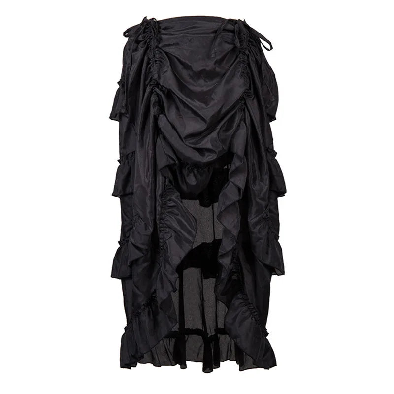 Victorian Gothic High-Low Ruffle Skirt | S–6XL | 3 Colors