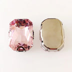 Pink Rectangle Sew-On Rhinestones — Glass Crystal D-Claw Flatback