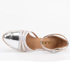 Closed-Toe Latin Dance Heels | Metallic Ballroom Shoes