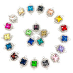 Clear White Square Sew-On Rhinestones — Glass Crystal Flatback (10pcs)