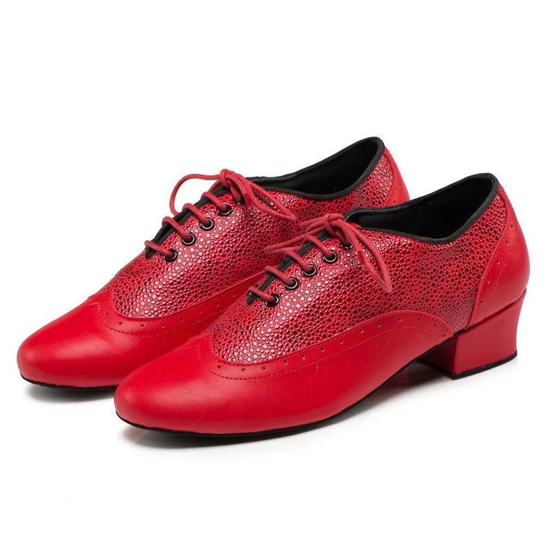Men's Ballroom Latin Dance Shoes | Leather | Block Heel
