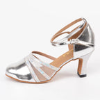Closed-Toe Latin Dance Heels | Metallic Ballroom Shoes