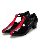 Leather Latin Dance Heels | T-Strap Ballroom | 5–7cm