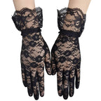 Sheer Lace Wrist Gloves | Floral | 2 Lengths | 10+ Colors