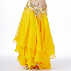 Belly Dance Chiffon Maxi Skirt | 3-Layer Ruffle | 14 Colors