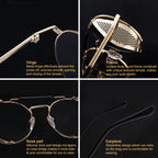 Steampunk Round Sunglasses | Side Shield | UV400