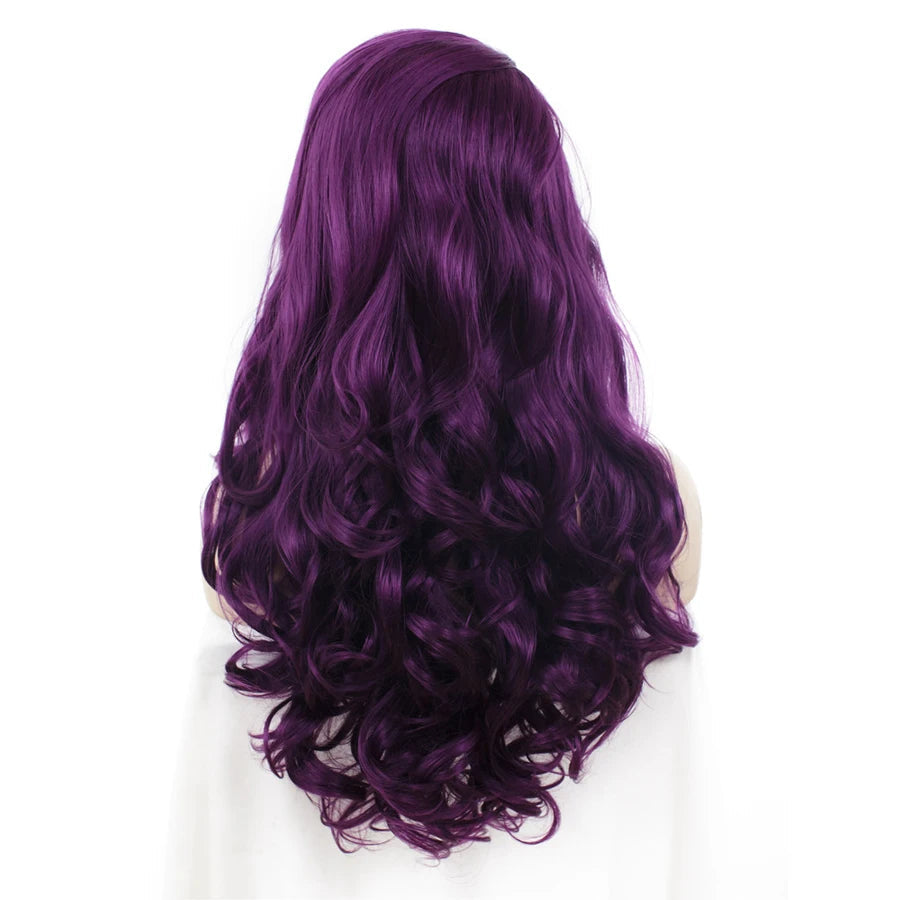 24" Purple Long Wavy Lace Front Wig – Stage & Drag