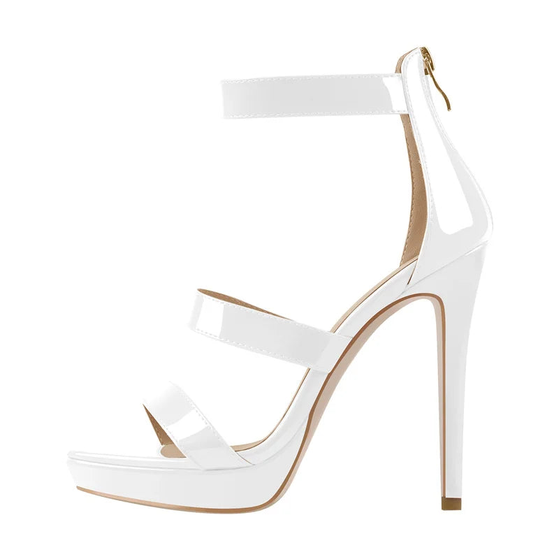 Patent Leather Platform Sandals | Pointed Toe | 13cm Stiletto