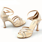 Latin Dance Heels | Rhinestone Sandal | Multi-Heel