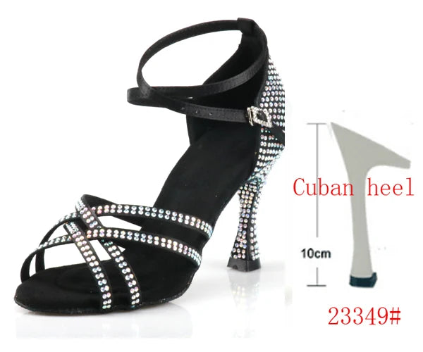 Latin Dance Heels | Rhinestone Sandal | Multi-Heel