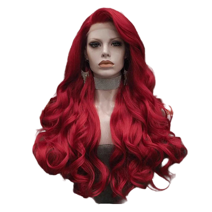 Long Natural Wavy Lace Front Wig | Synthetic | 26 Inches