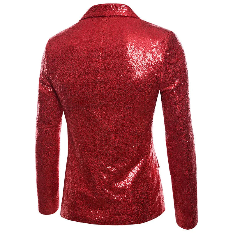 Men's Flip Sequin Blazer | Notched Lapel | Stage & Dance | 6 Colors