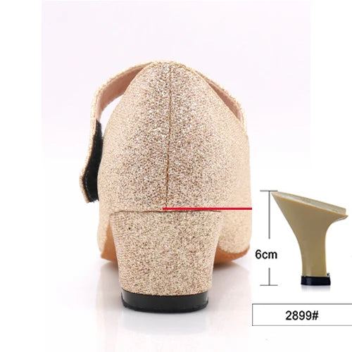 Latin Dance Shoes | Sequin Mary Jane | Block Heel