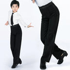Men's Latin & Ballroom Dance Pants | Black Satin Waist | 16 Sizes