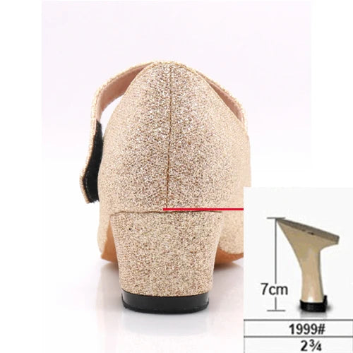 Latin Dance Shoes | Sequin Mary Jane | Block Heel