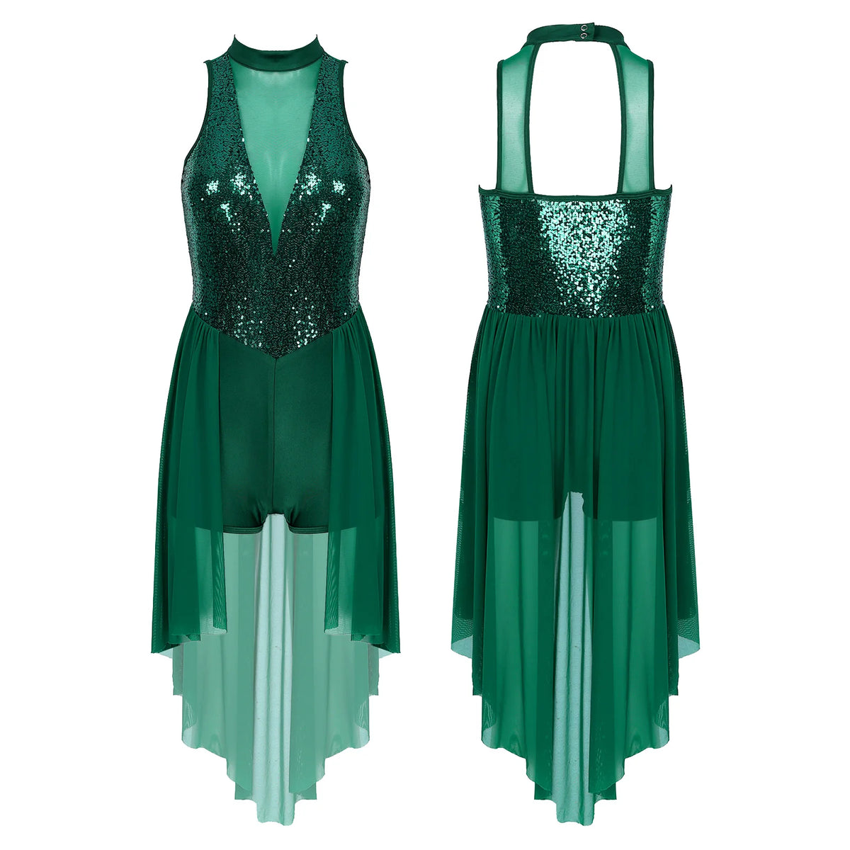 Sequin Lyrical Dress | Mesh Skirt | Long Sleeve